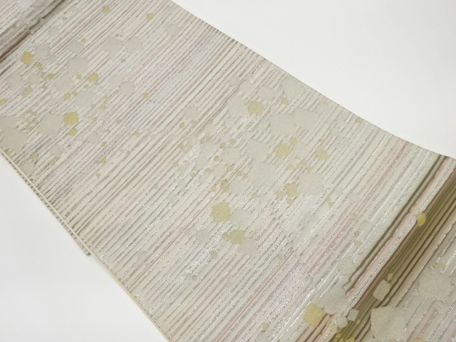 Recycled Woven pouch obi with colorful paper scattering pattern in horizontal ro